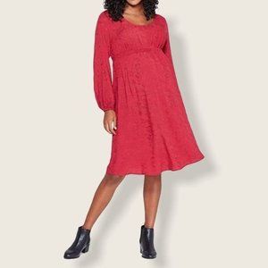 Isabel Maternity Berry Red Long Sleeve Dress Small Large